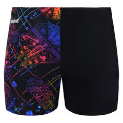 Speedo All Over Print Digital Star Wars Leg Kids Black Swimming Trunks