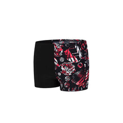 Speedo Glitchamp All Over One Leg Stretch Kids Black Swimming Trunks