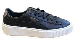 Puma Basket Platform Opulent Lace Up Womens Black Trainers 369840 01