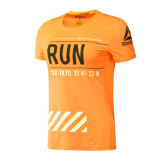 Reebok Logo Womens Neon Orange Running Top