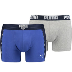 Puma Statement 2-Pack Mens Blue/Grey Boxer Shorts