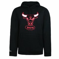 Mitchell & Ness Mens Chicago Bulls Hoodie Black Jumper CHIBUL
