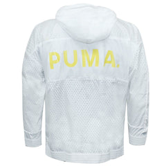 Puma Perforated Mens White Windbreaker Jacket