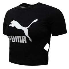 Puma Plain Logo Womens Black Crop Top