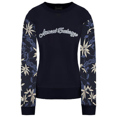 Armani Exchange Floral Print Womens Navy Sweater