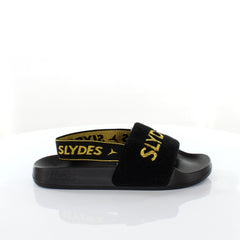 Slydes Coin Womens Black/Gold Sliders