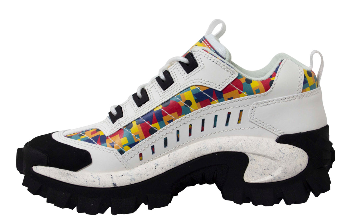 Caterpillar CAT Intruder Oxford White Trainers Mens Sport It First