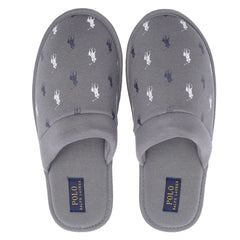 Ralph Lauren Logo Mens Grey Slippers