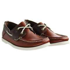 Timberland Heritage 2 Eye Mens Brown Boat Shoes