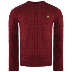 Lyle & Scott Cable Mens Burgundy Sweater
