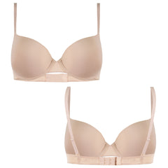 Wonderbra 2-Pack Womens Black/Beige T-Shirt Push-Up Bra