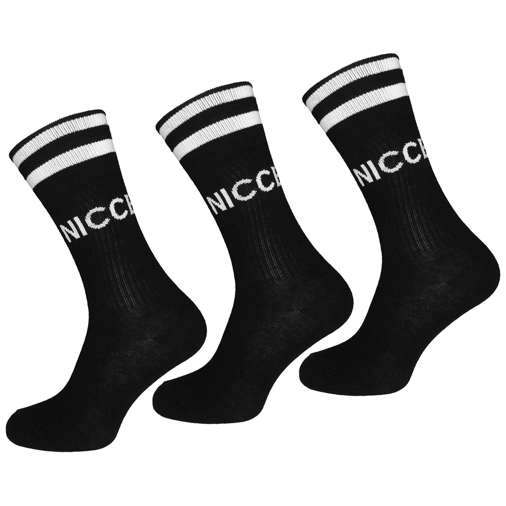 Nicce 3-Pack Cavelette Mens Black Socks