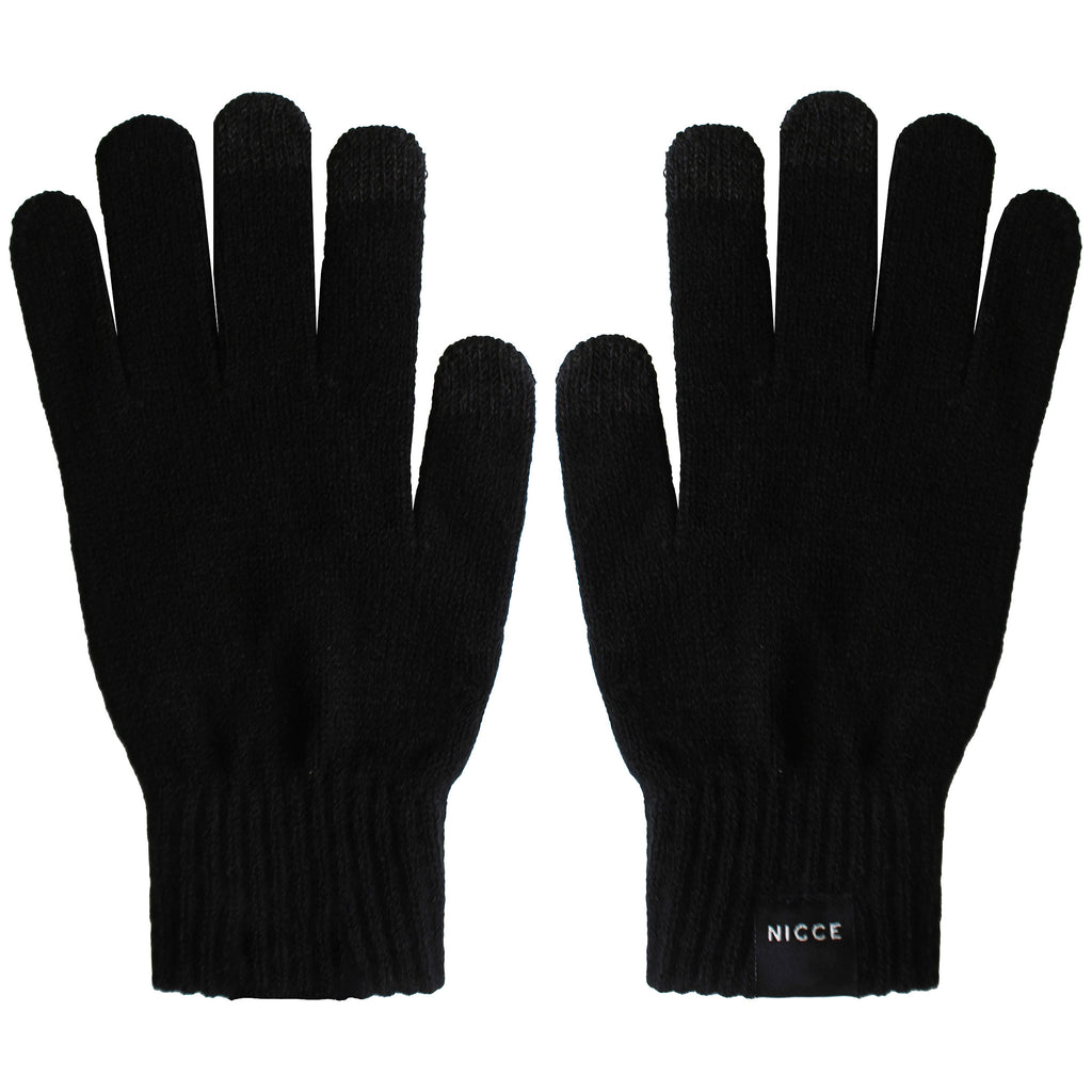 Nicce Karlo Mens Black Gloves