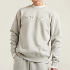 Nicce Mercury Mens Chalk Grey Sweater