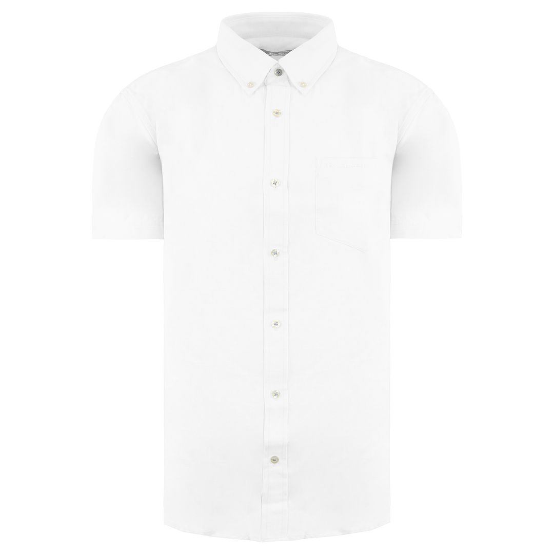 Ben Sherman Script Embroidery Mens White Shirt