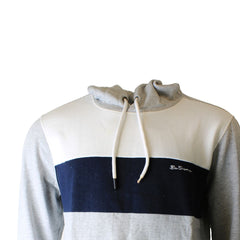 Ben Sherman Panelled Mens Grey Hoodie - Dirty