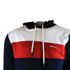 Ben Sherman Panelled Mens Navy Hoodie - Dirty