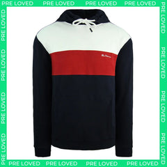 Ben Sherman Panelled Mens Navy Hoodie - Dirty