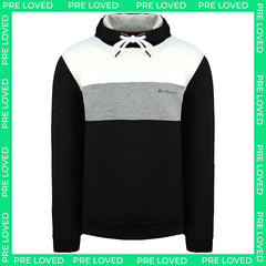 Ben Sherman Striped Panelled Mens Black Hoodie - Size XL - Mark on the front