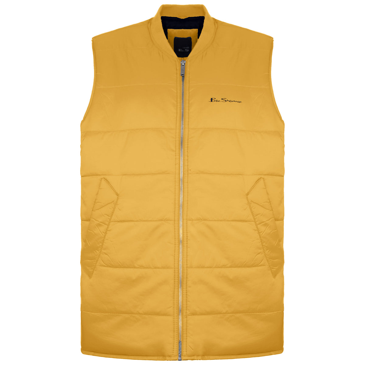 Ben Sherman Quilted Mens Yellow Gilet