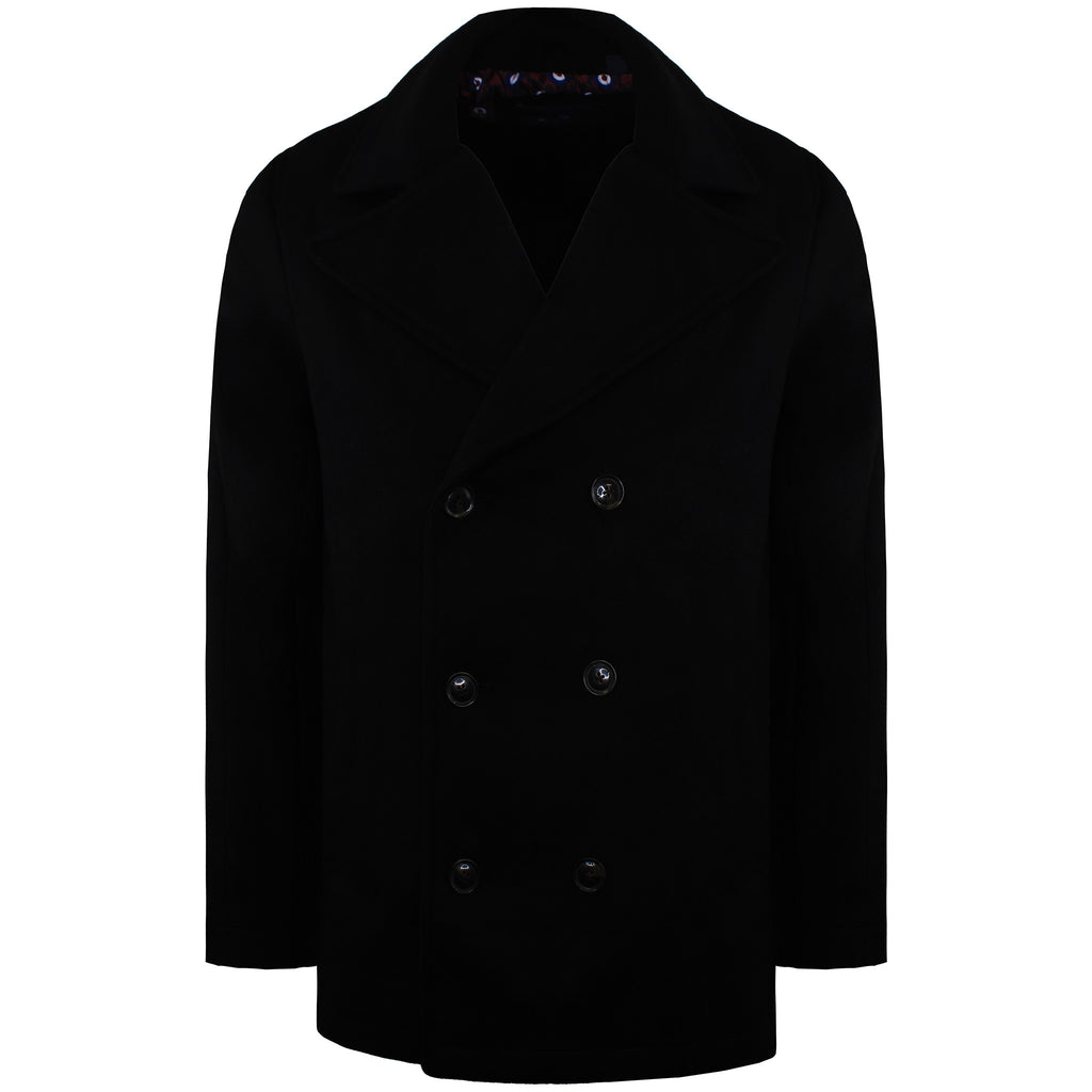 Ben Sherman Plain Mens Black Coat