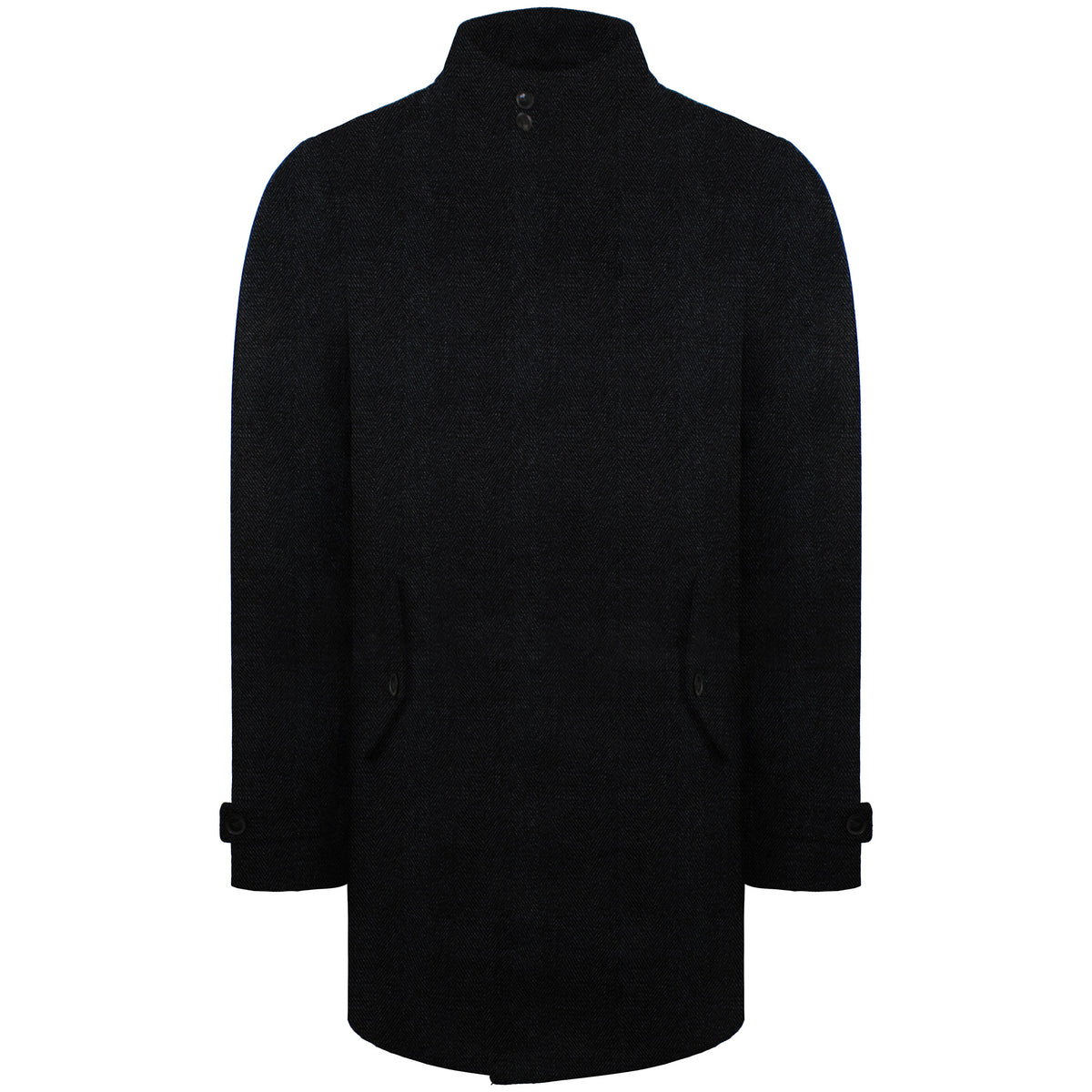 Ben Sherman Plain Mens Dark Grey Long Coat