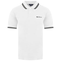 Ben Sherman Collar Interest Mens White Polo Shirt