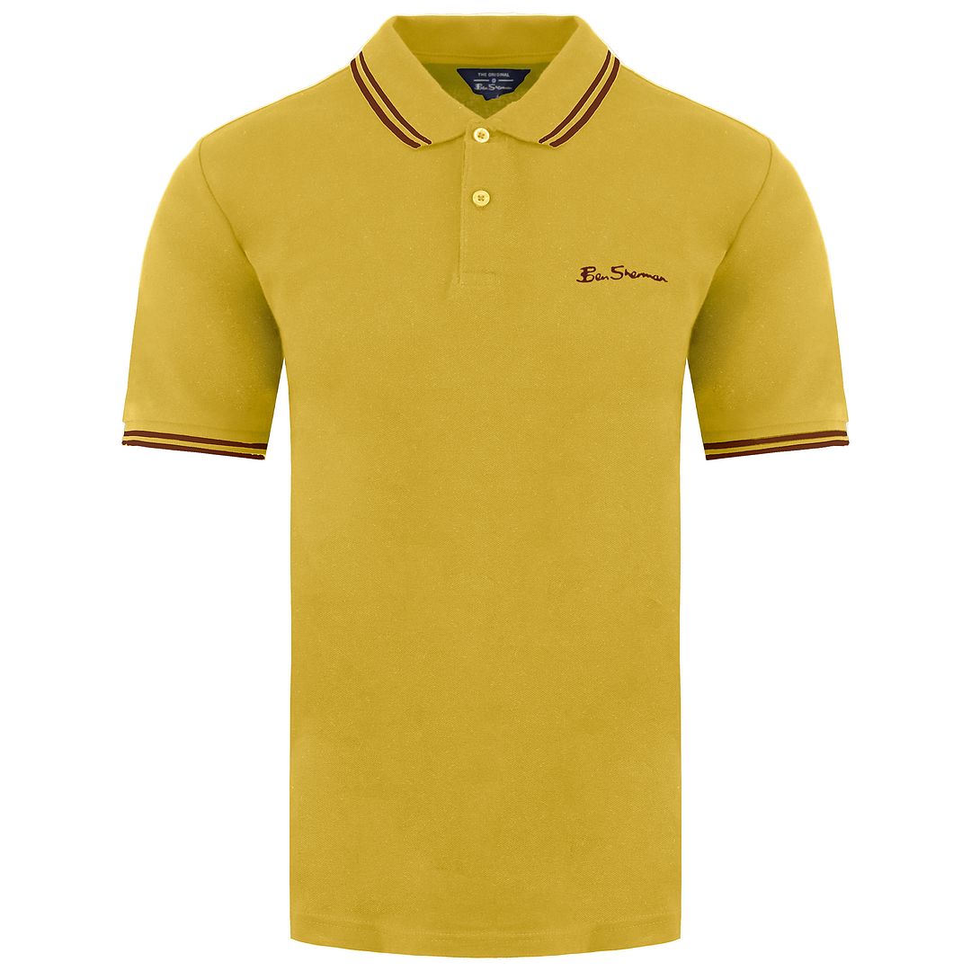 Ben Sherman Twin Tipped Mens Yellow Polo Shirt