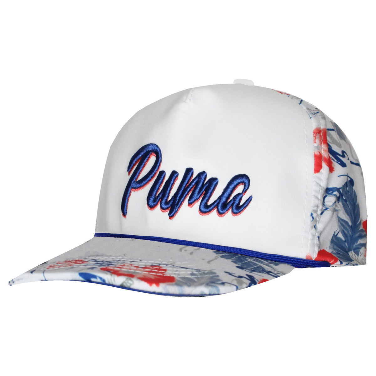 Puma P 110 Flexfit Mens White/Blue Golf Cap