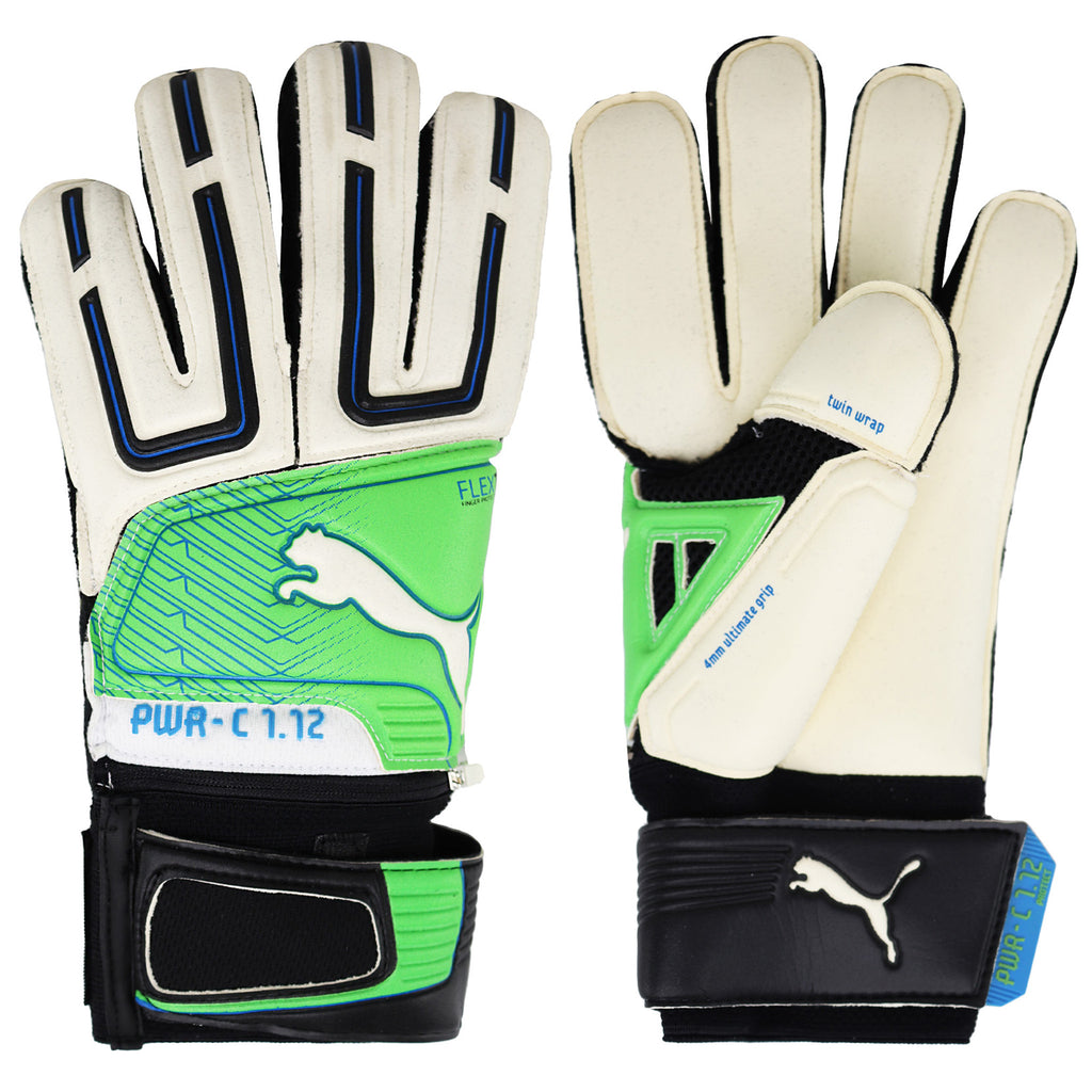 Puma Power Cat 1.12 Mens White/Green Goalkeeper Gloves