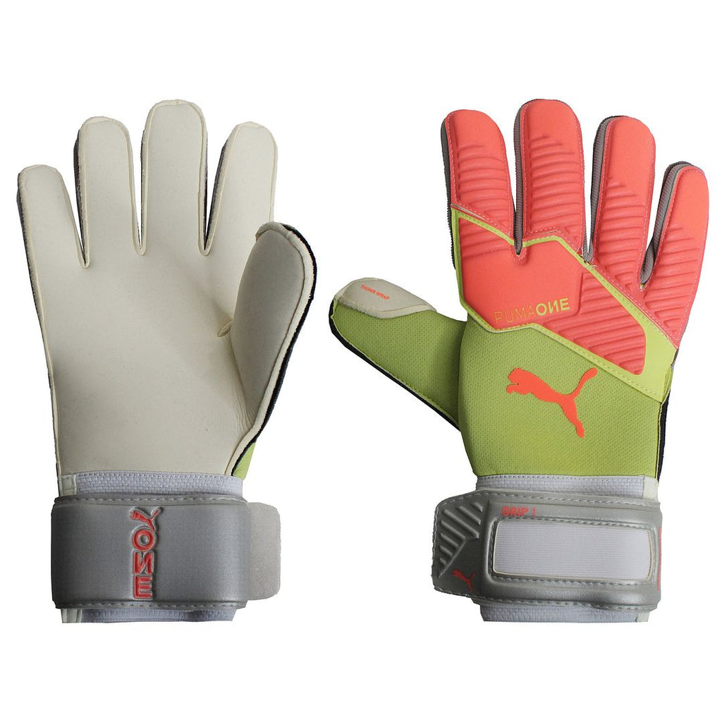 Puma One Grip 1 RC Peach/Yellow Mens Goalkeeper Gloves