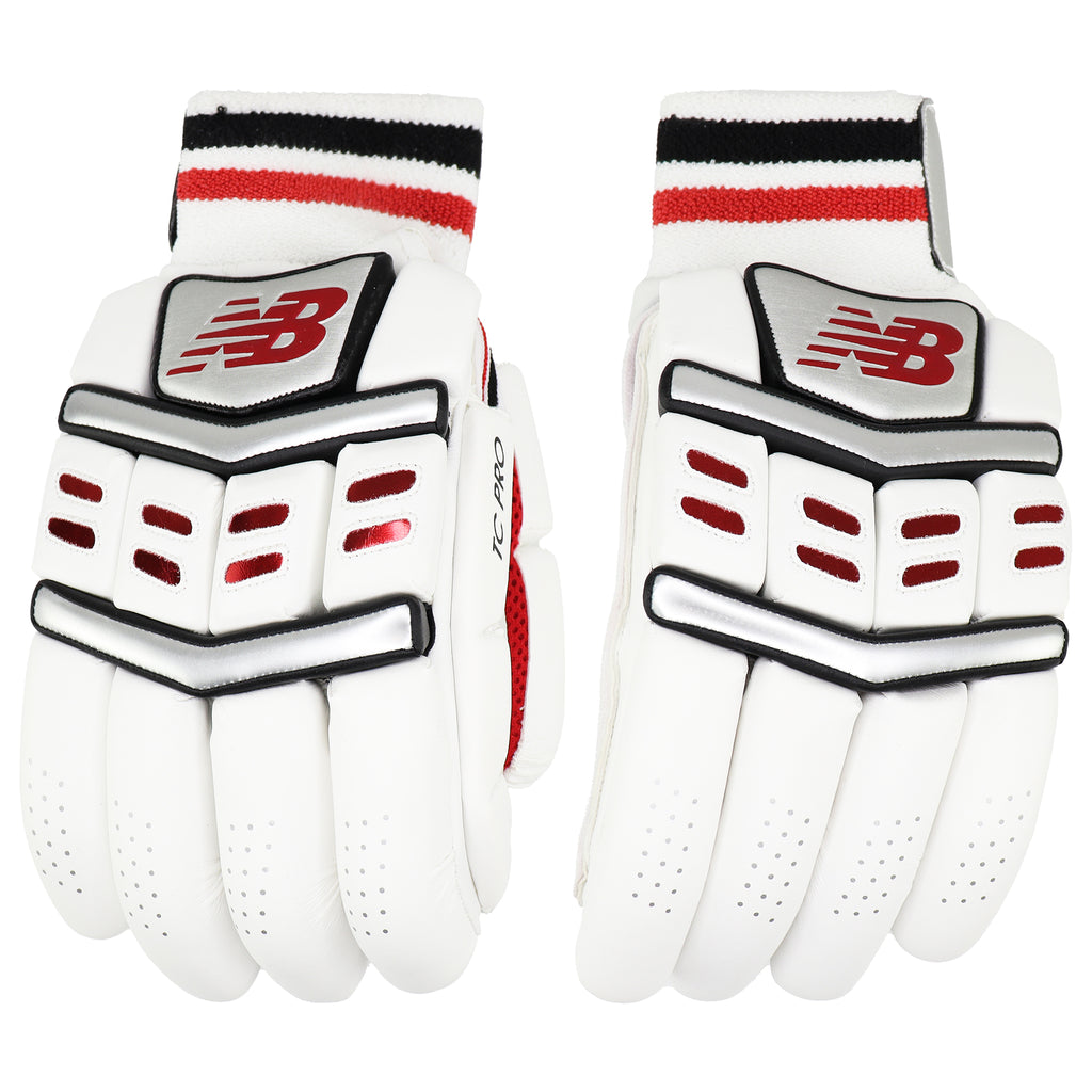 New Balance TC Pro Adult Mens White Cricket Batting Gloves