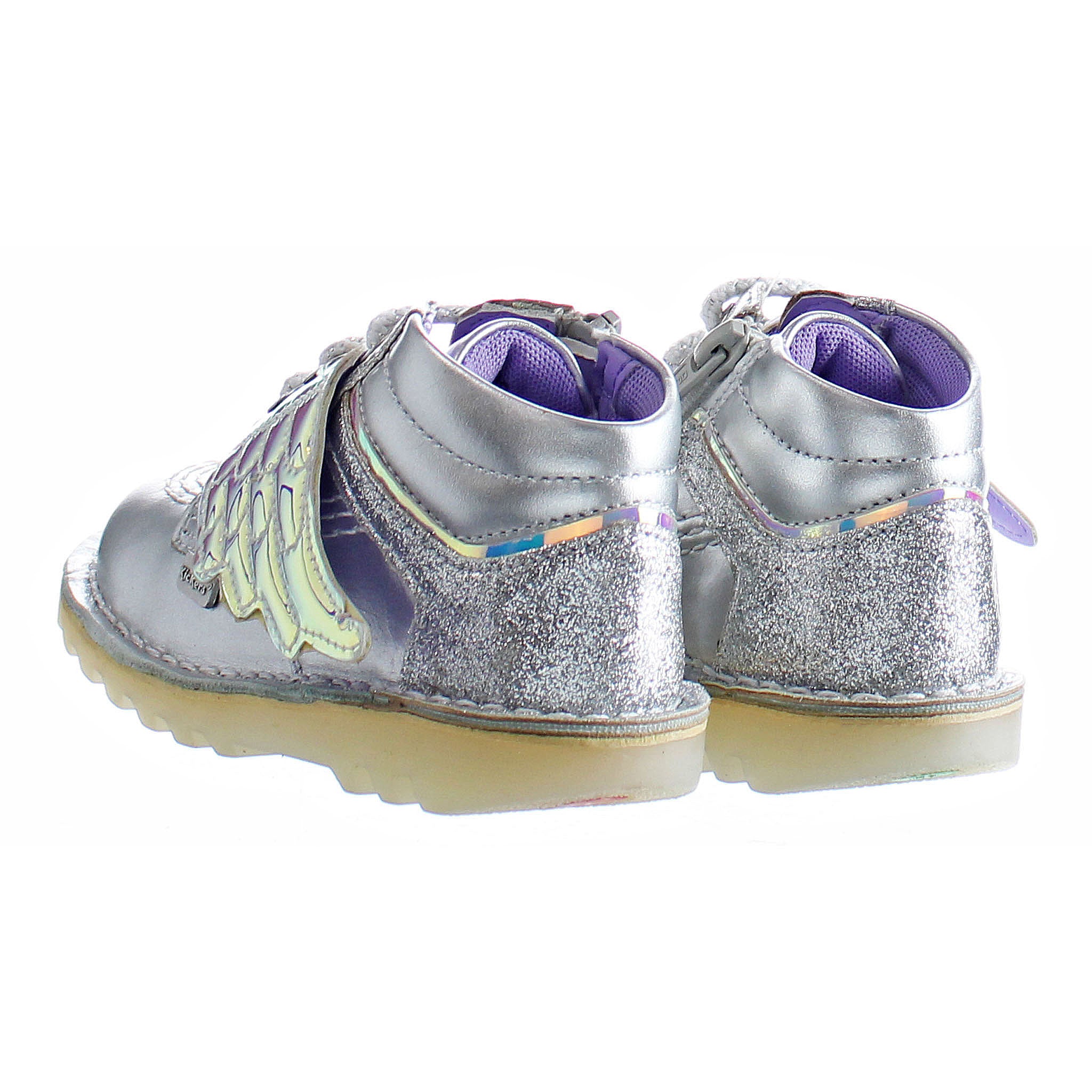 Kickers Kick Hi Angelic Kids Silver Boots