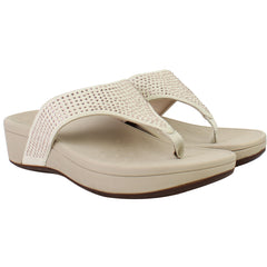Vionic Pacific Naples Womens Beige Flip-Flops