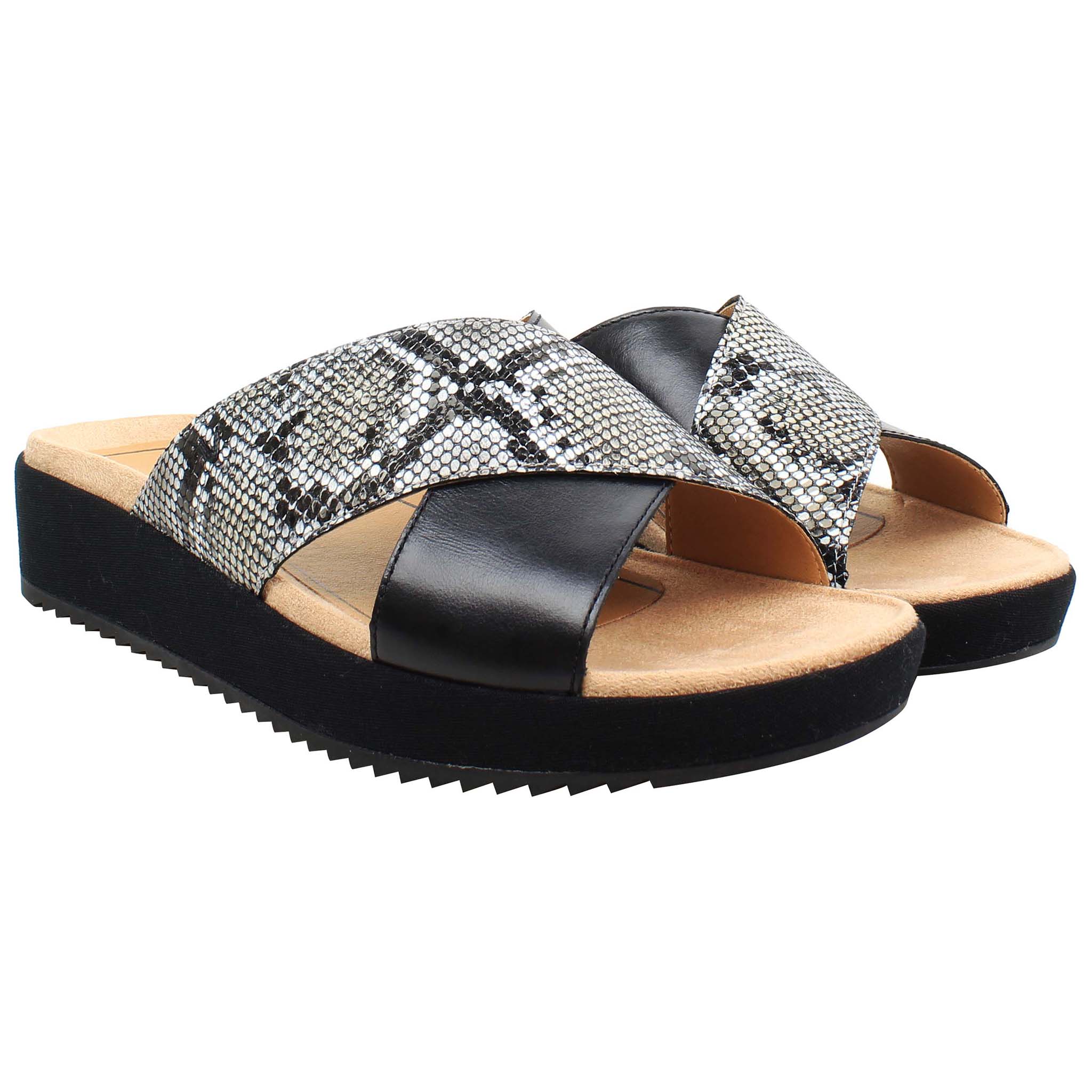 Vionic Hayden Snake Womens Black Sandals