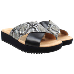 Vionic Hayden Snake Womens Black Sandals