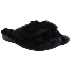 Vionic Indulge Relax Plush Womens Black Slippers