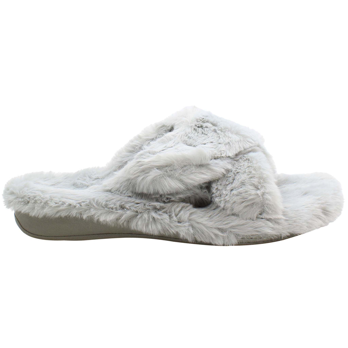 Vionic Indulge Relax Plush Womens Grey Slippers