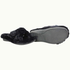 Vionic Indulge Relax Plush Womens Black Slippers NO BOX