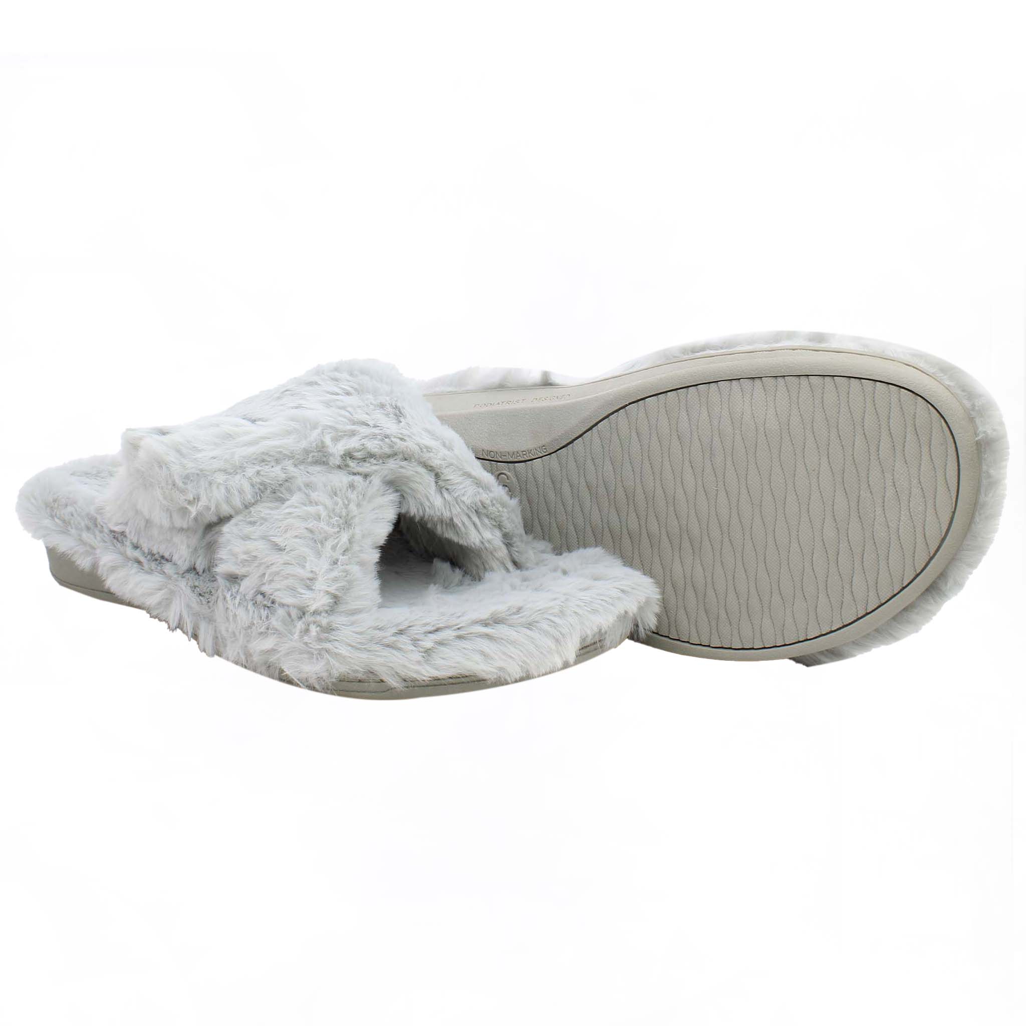 Vionic Indulge Relax Plush Womens Grey Slippers NO BOX