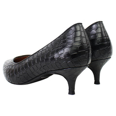 Vionic Kit Josie Croc Womens Black Pointed Heels