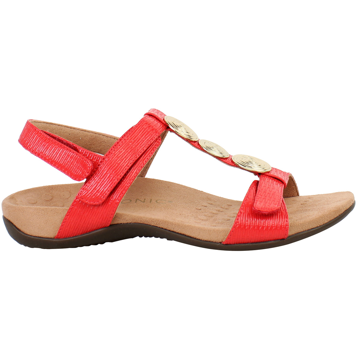 Vionic Farra II Woven Womens Red Sandals