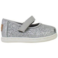 Toms Mary Jane Kids Silver Plimsolls