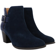 Vionic Naomi Snake Womens Navy Heeled Boots