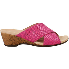 Vionic Paradise Leticia Lizard Womens Pink Wedge Sandals