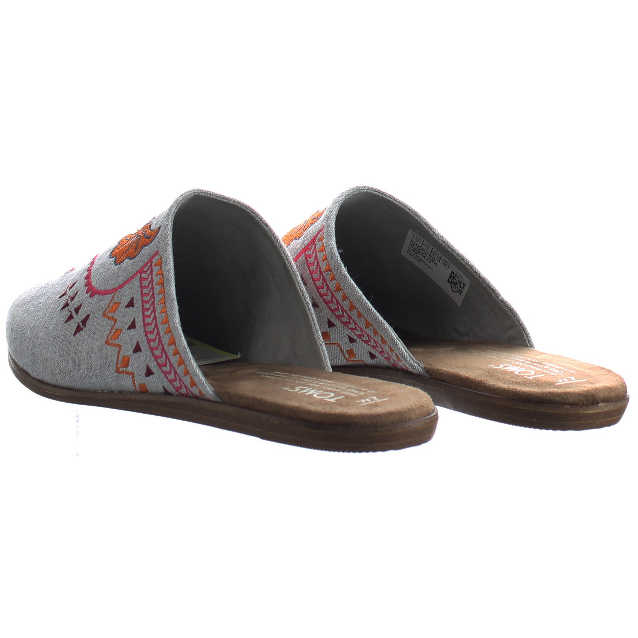 Toms Chambray Jutti Mule Grey Womens Flip-Flops