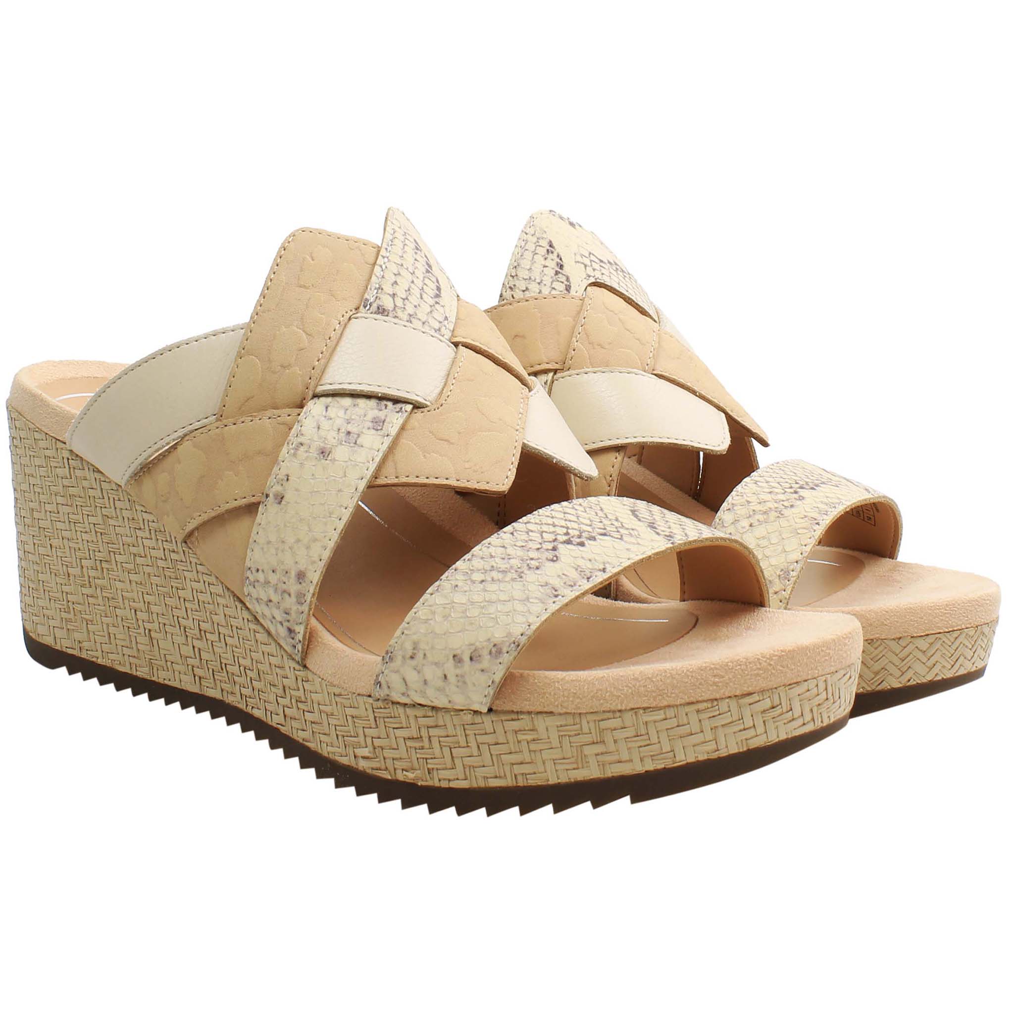 Vionic Tara Snake Womens Brown Wedges