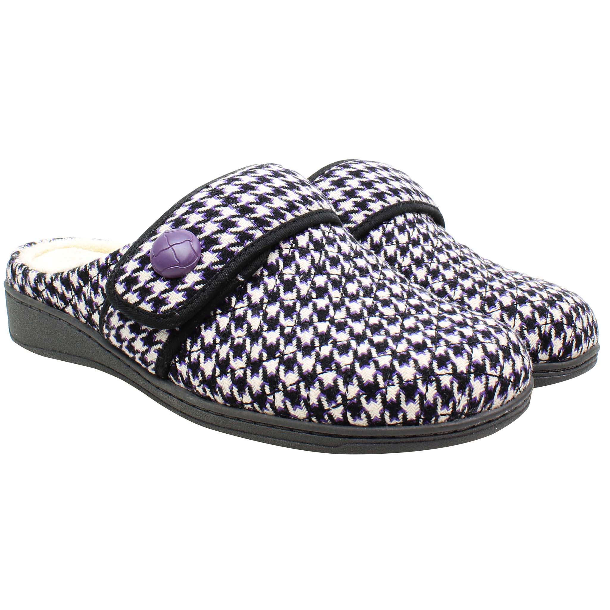 Vionic Carlin Womens Black/White Slippers