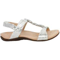 Vionic Farra Met Snake Womens White Sandals