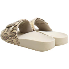 Vionic Keira Snake Womens Cream Sliders